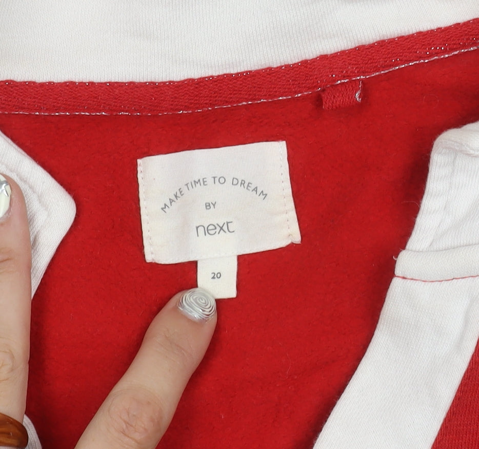 Womens UK Size 20 NEXT Red Henley Sweatshirt