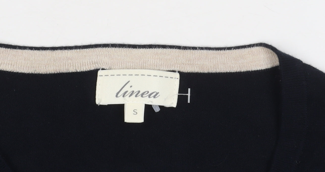 Womens UK Size S Linea Black Cardigan Jumper