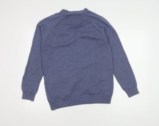 Womens UK Size S Cotton Traders Blue Cardigan Jumper