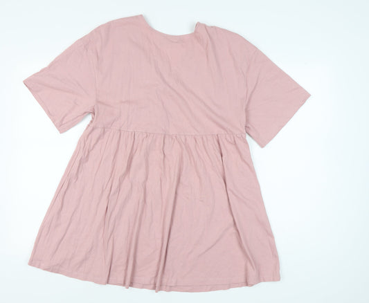 ASOS Design Women's Pink Empire Waist Tie Dress Size 14