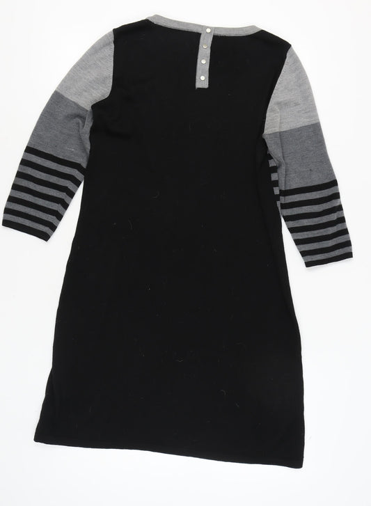 Cynthia Rowley Women’s Black Grey Striped Dress XL