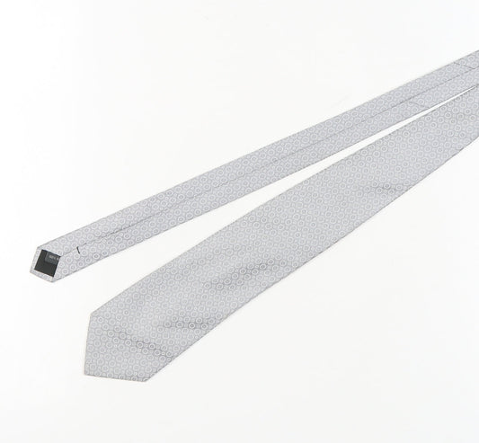 Mens Austin Reed Silver Geometric 100 Tie