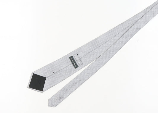 Austin Reed Men's Silver Geometric Silk Tie One Size