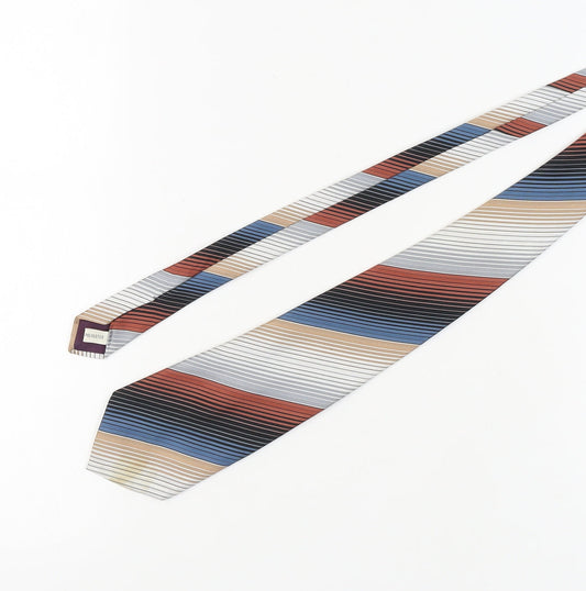 Mens Austin Reed Multicoloured Striped 100% Polyester Tie