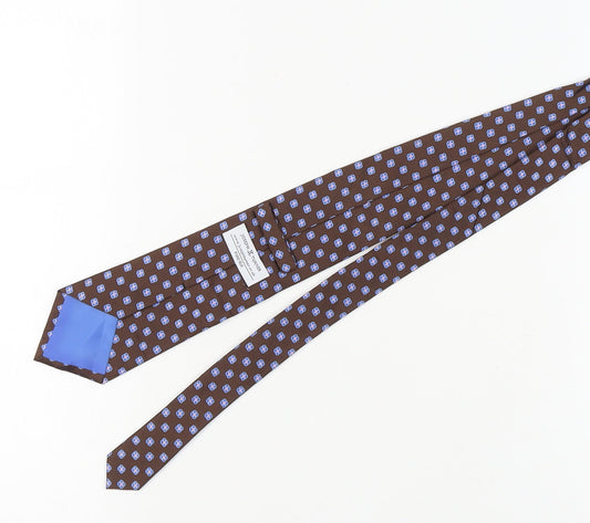 Mens Joseph Turner Brown Floral 100% Silk Tie