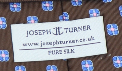 Mens Joseph Turner Brown Floral 100% Silk Tie