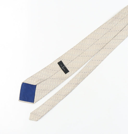 Jeff Banks Men's Beige Checked Silk Tie
