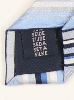 Mens Daniel Hechter Blue Striped 100% Silk Tie