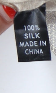 Thomas Nash Men's Beige Striped Silk Tie