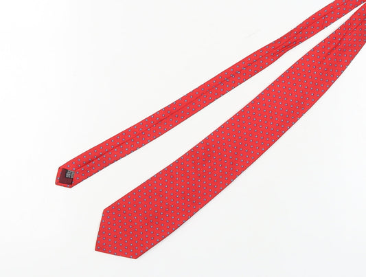 Mens Austin Reed Red Geometric 100% Silk Tie