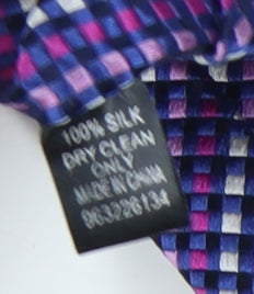 Mens DEHAVILLAND Purple Plaids & Checks 100% Silk Tie