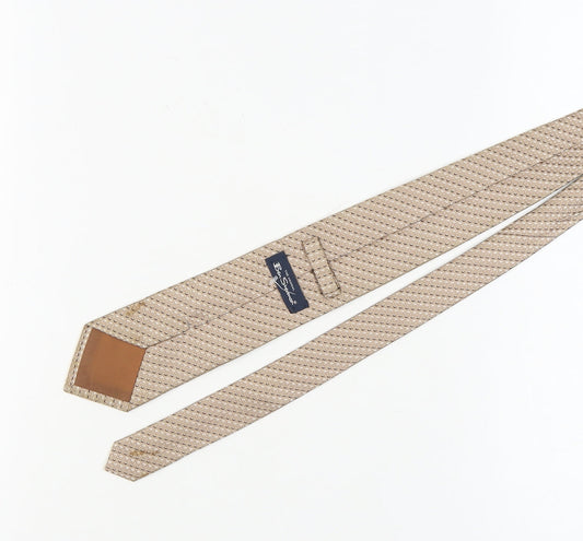 Mens Ben Sherman Beige Geometric 100% Silk Tie
