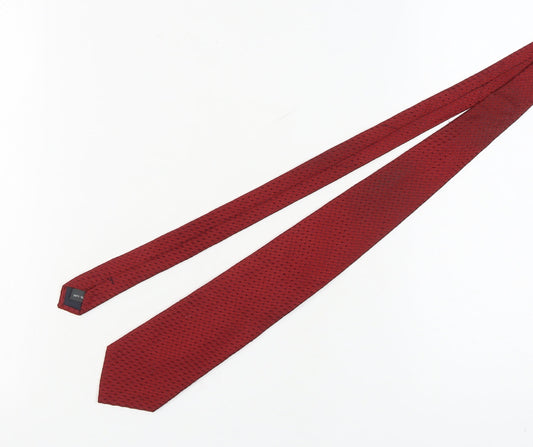 Mens Austin Reed Red Geometric 100% Silk Tie