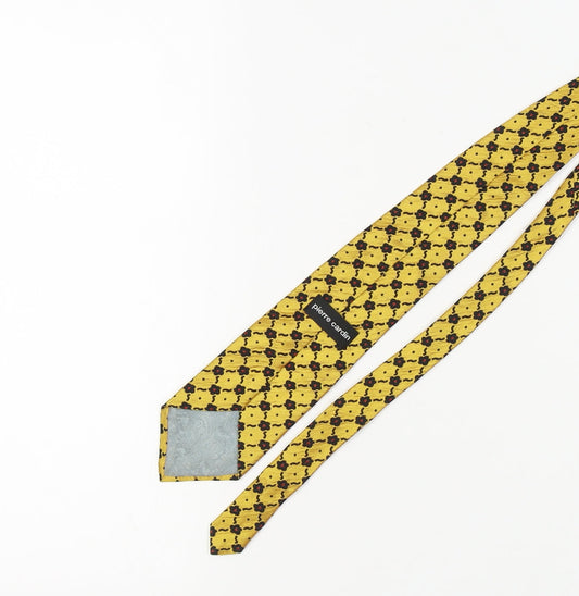 Pierre Cardin Men's Yellow Geometric Silk Tie