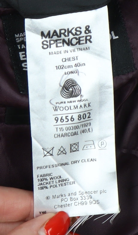 Mens UK Size 40 Marks and Spencer Regular Black Suit Jacket