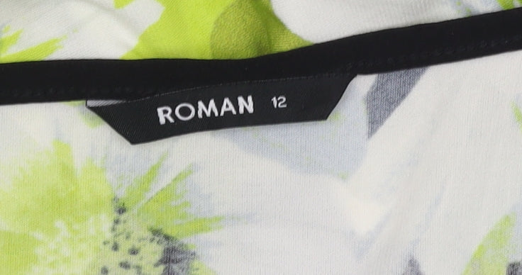 Womens UK Size 12 Roman Multicoloured Basic Blouse