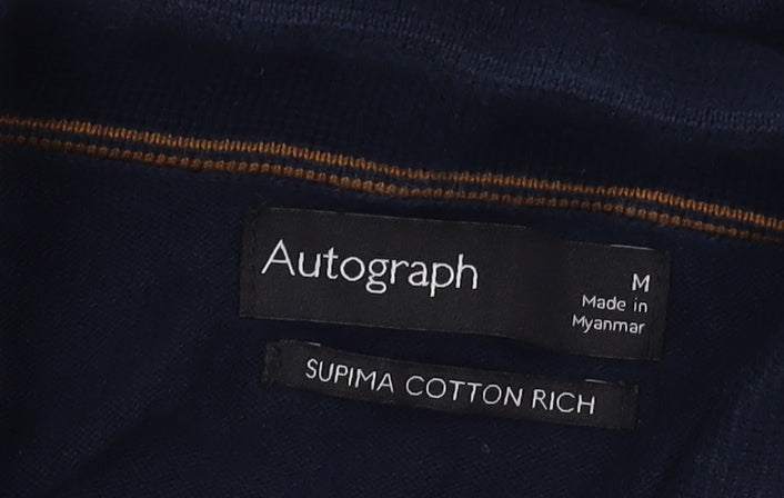 Marks and Spencer Men's Blue Polo Shirt M