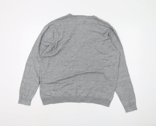 Next Men's Grey Pullover Jumper, L, V-Neck