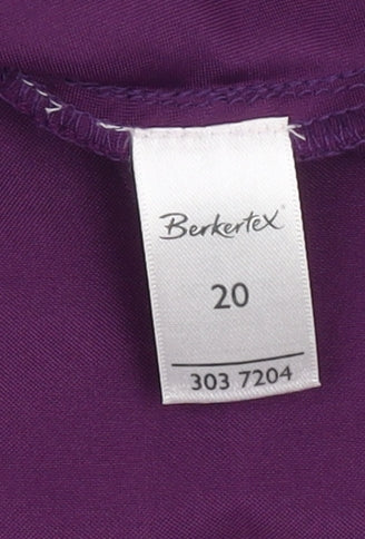 Womens UK Size 20 Berkertex Purple Basic Blouse