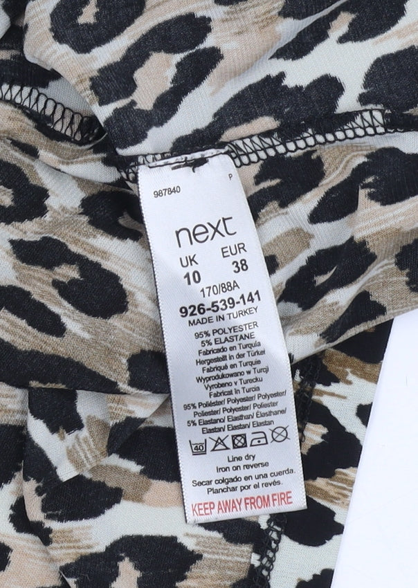 Next Women Animal Print Dress Multicoloured Size 10