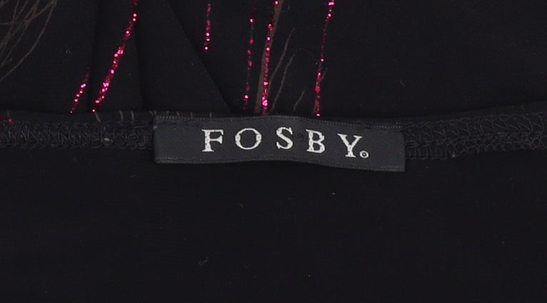 Womens UK Size 16 FOSBY Black Basic Blouse