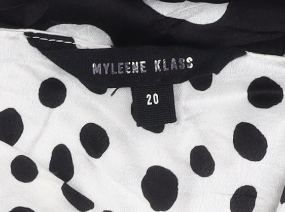 Myleene Klass Women's Black Polka Dot Puff Sleeve Dress