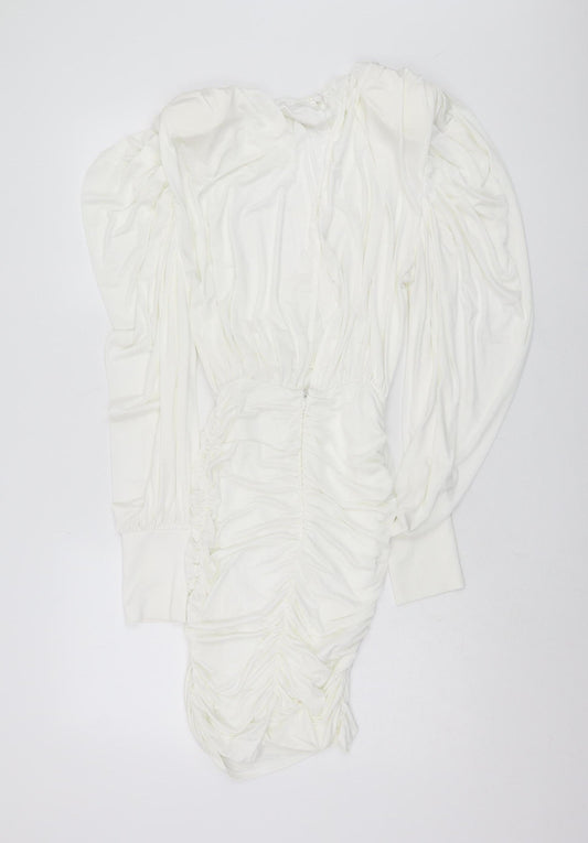 River Island Women Ivory Bodycon Dress Size 8
