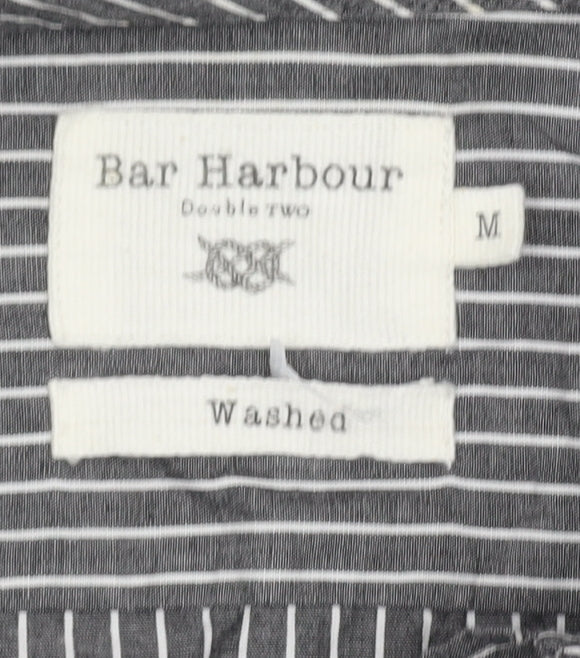 Bar Harbour Men's Black Striped Button-Up Shirt M