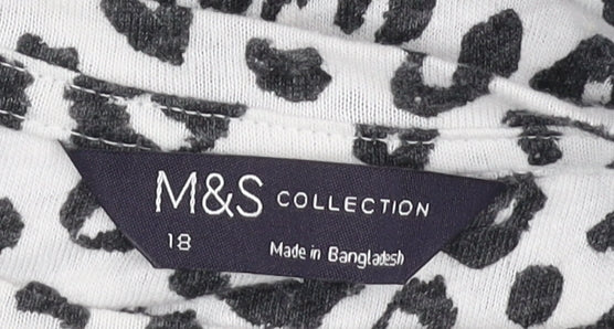 Womens UK Size 18 Marks and Spencer Black Basic T-Shirt