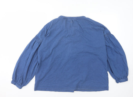 Womens UK Size 14 FatFace Blue Basic Blouse