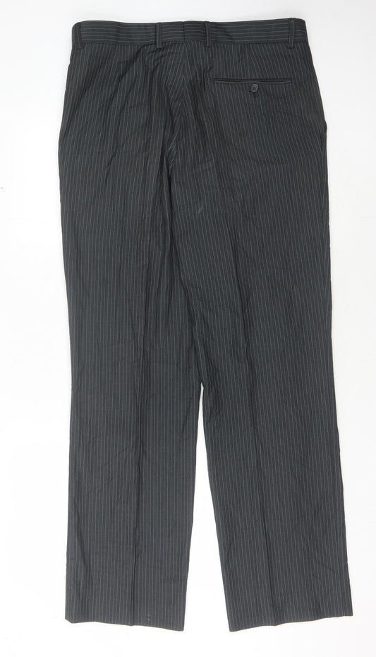 Burton Black Men's Striped Trousers Size 34