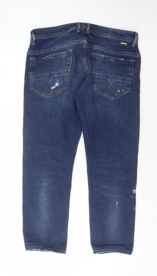 Mens UK Size 33 Diesel Straight Blue Jeans