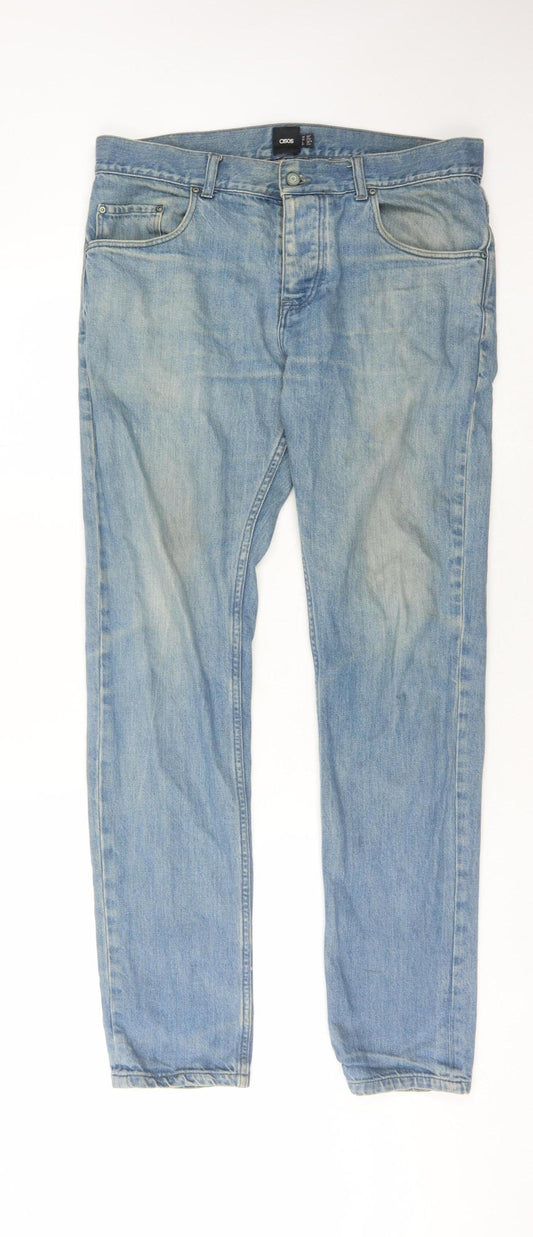 Mens UK Size 32 ASOS Regular Fit Straight Blue Jeans