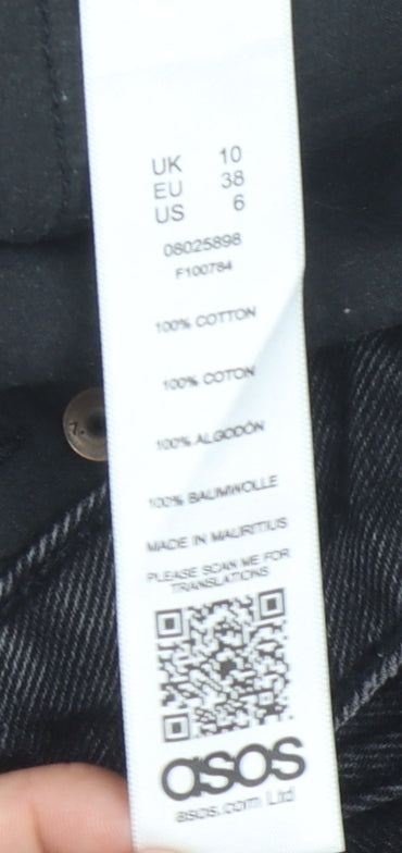 ASOS Women's Black Cut-Off Denim Shorts Size 10