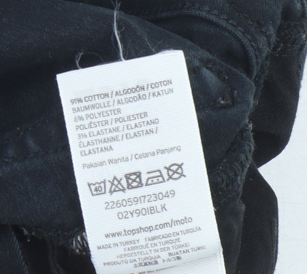 Topshop Women’s Black Skinny Distressed Jeans Size 10