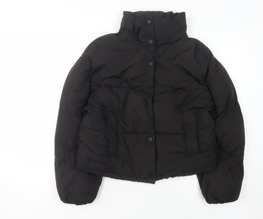 Womens UK Size S Pull & Bear Black Puffer Jacket