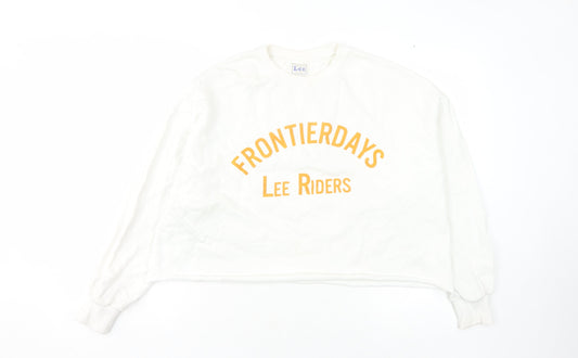Additional front view of Lee White Pullover Sweatshirt - unisex adults l