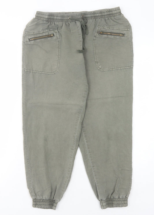 Womens UK Size 10 Dorothy Perkins Relaxed Fit Jogger Green Trousers
