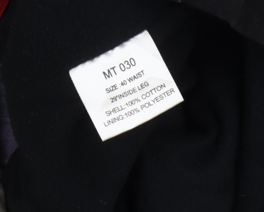 Pegasus Men's Black Cotton Trousers, Size 40, Excellent Condition