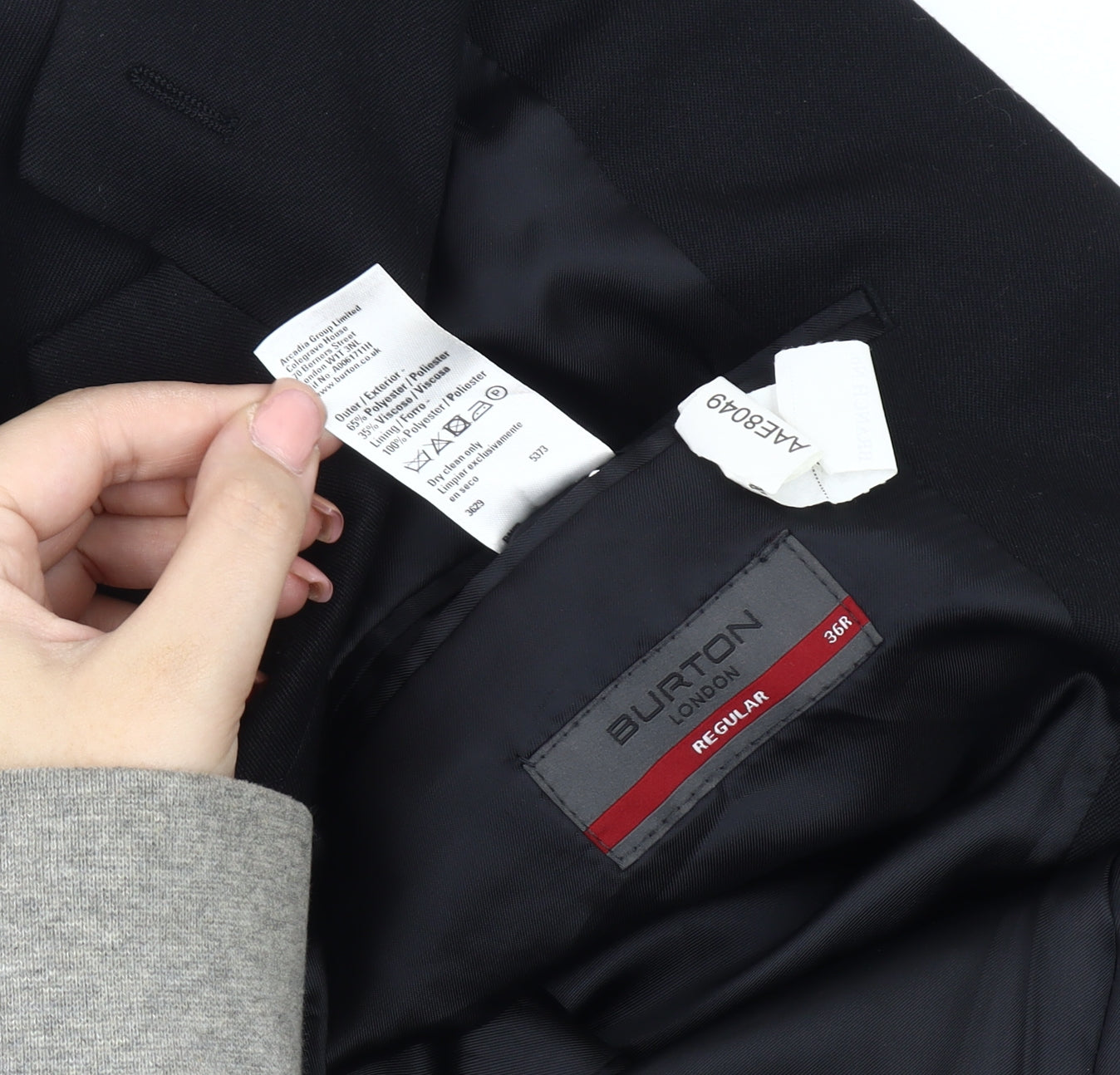 Mens UK Size 36 Burton Regular Black Suit Jacket