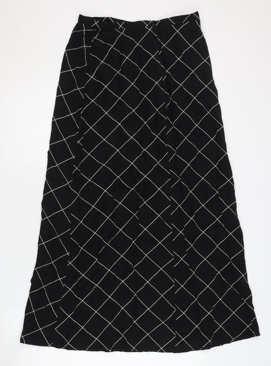 Dorothy Perkins Women's Black Check Long Pencil Skirt, Size 12