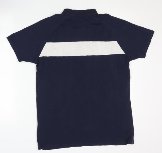 FORAY Men's Blue Colourblock Polo Shirt L