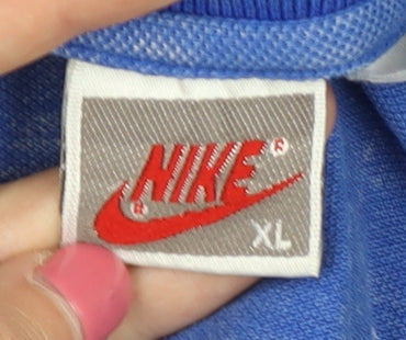 Nike Men's Blue Acid Wash Polo, XL, Short Sleeve