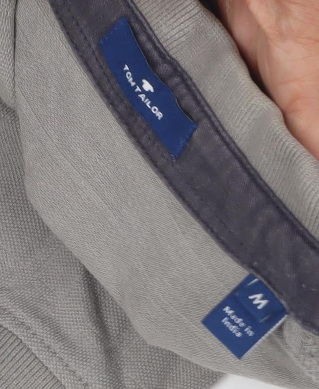 Tom Tailor Men's Grey Polo Shirt - Medium, Classic Style