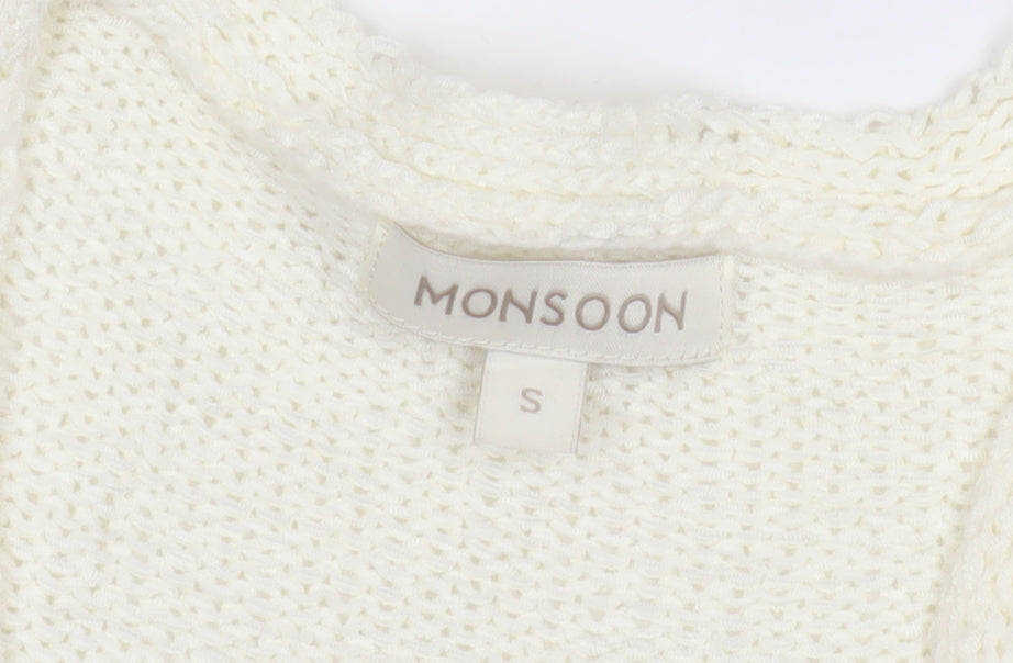 Womens UK Size S Monsoon Ivory Vest Jumper