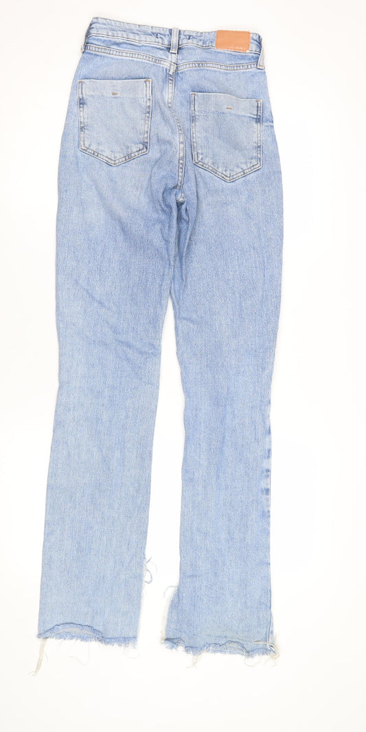 Zara Women's Blue Straight Jeans - Size 4