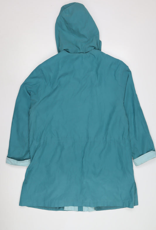 Womens UK Size 12 Holmewood Blue Rain Coat