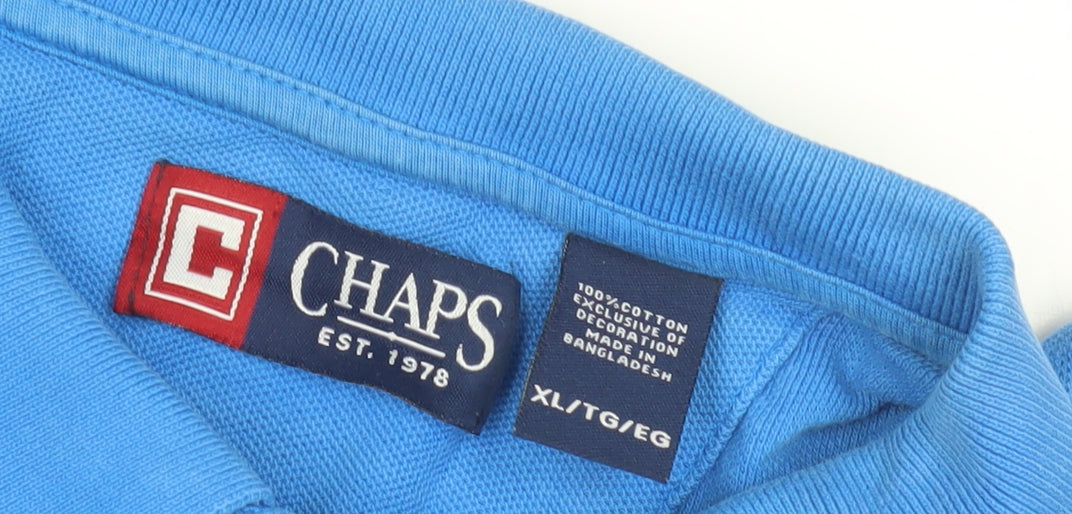 Chaps Men's Blue XL Polo Shirt - Casual Cotton