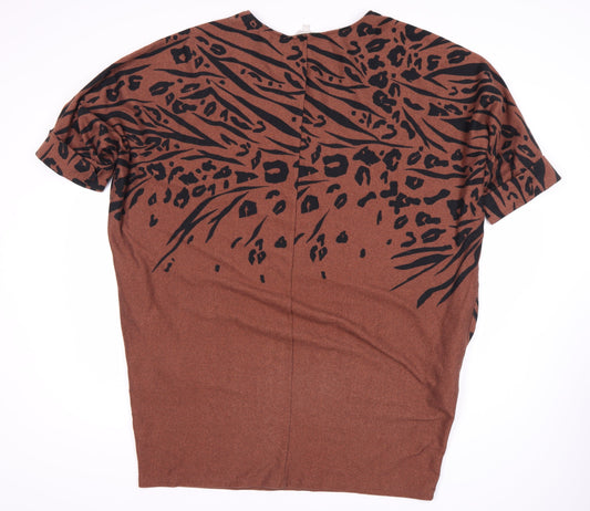 Apricot Women's Brown Animal Print Dress Size 18
