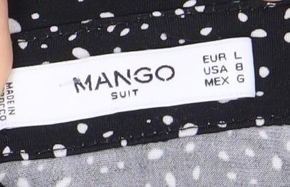 Womens UK Size 12 Mango Black Basic Button-Up